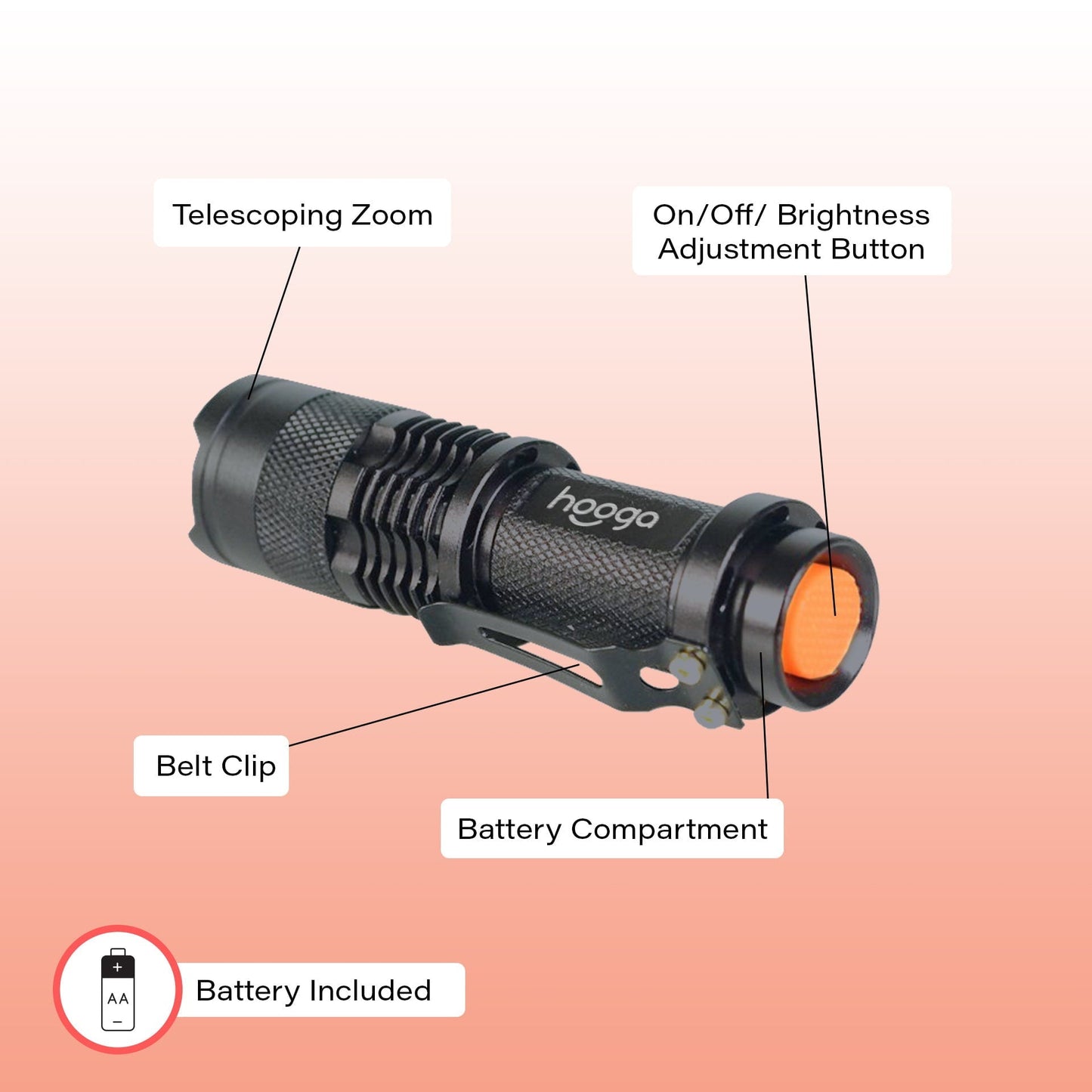 Blue Blocking Amber Flashlight 2-pack